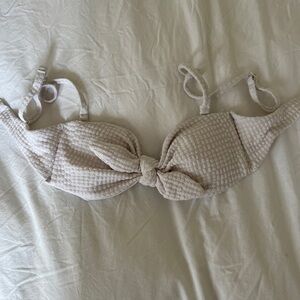 Aerie Cream Textured Bikini Top
